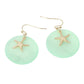 Madeline Love Gold, Mint Starfish Charm Disc Layered Drop Earrings - desc
