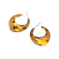 Madeline Love Tortoise Tortoise Resin Flat Sculptural Hoop Earrings - desc