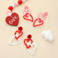 Glittered Resin Open Heart Link Dangle Earrings - Earrings
