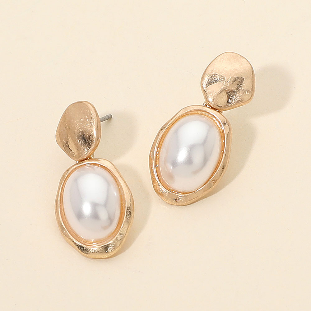 Madeline Love Cream Faceted Oval Pearl Drop Earrings