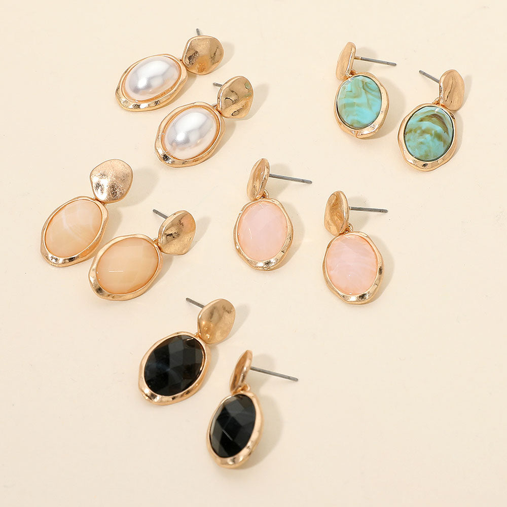 Madeline Love Cream Faceted Oval Pearl Drop Earrings - extra