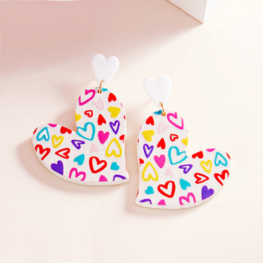 Wood Heart Earrings