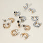 Madeline Love Jet Black, Rhodium Stone Tip Two Tone Twisted Metal Ear Jacket Earrings - extra