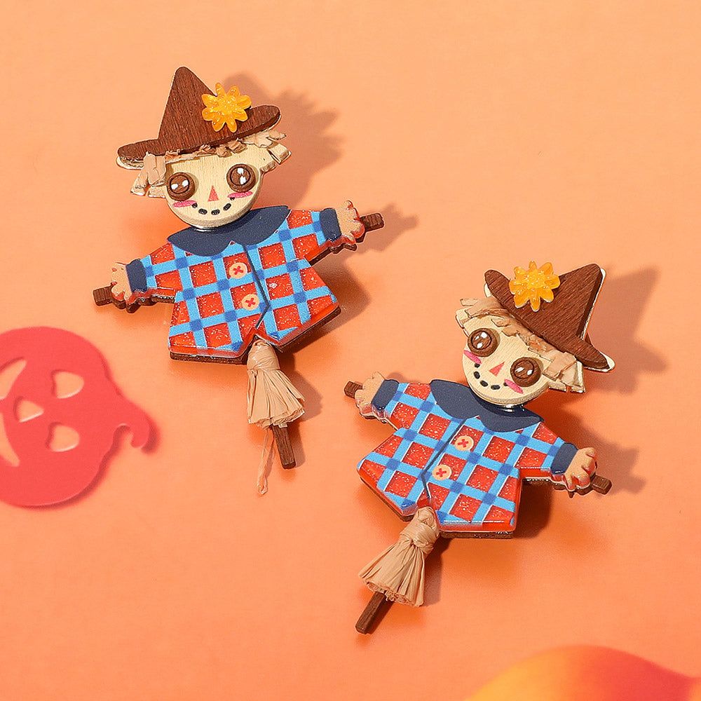 Madeline Love Multi Wooden Resin Scarecrow Earrings