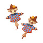 Madeline Love Multi Wooden Resin Scarecrow Earrings - desc