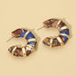 Madeline Love Blue Chunky Fabric Wrapped Hoop Earrings