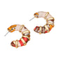 Madeline Love Red Chunky Fabric Wrapped Hoop Earrings - desc