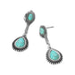 Madeline Love Silver Burnished, Turquoise Boho Vintage Western Turquoise Teardrop Dangle Earrings - desc