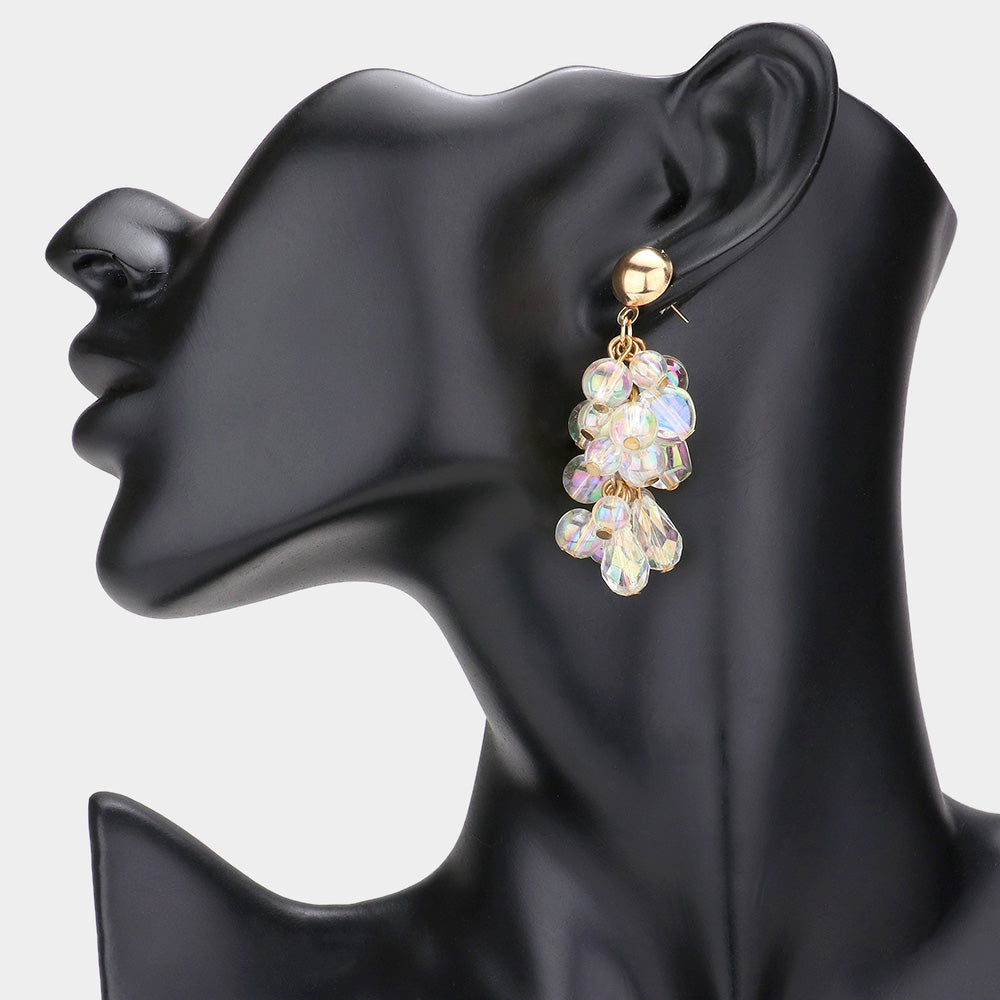 Madeline Love Lucite Lucite Ball Cluster Vine Dangle Earrings - desc