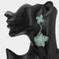 Madeline Love Mint Sculpted Cutout Bloom Drop Statement Earrings - desc