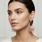 Madeline Love Pink Sculpted Cutout Bloom Drop Statement Earrings