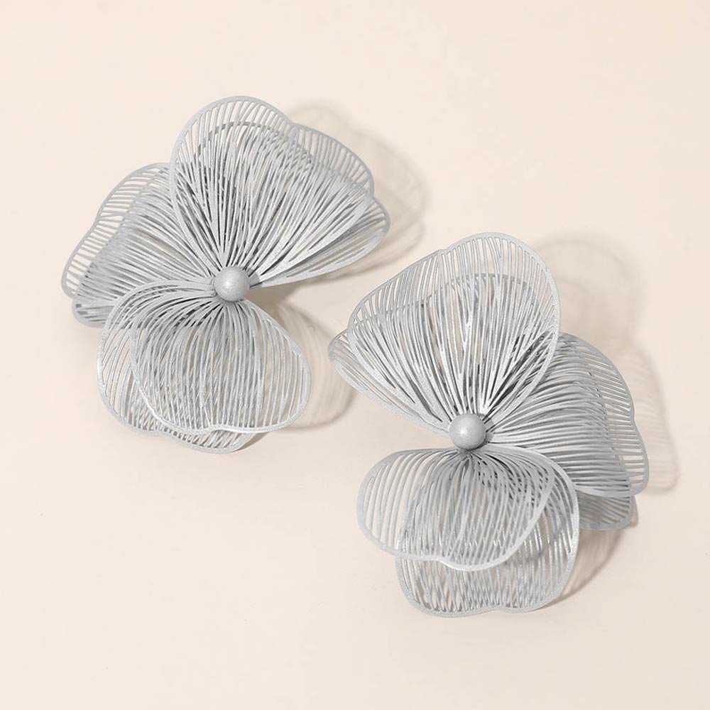 Madeline Love Gray Triple Cutout Petal Earrings