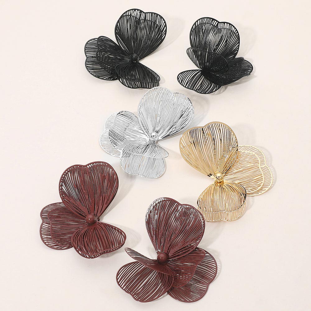 Madeline Love Pink Triple Cutout Petal Earrings - extra