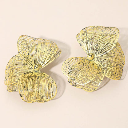 Madeline Love Brown, Light Triple Cutout Petal Earrings