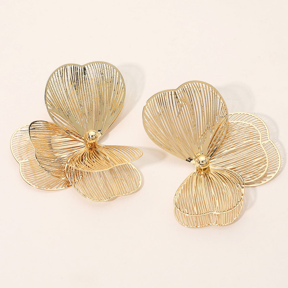 Madeline Love Gold Triple Cutout Petal Earrings