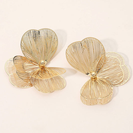 Madeline Love Gold Triple Cutout Petal Earrings