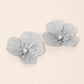 Madeline Love Gray Floral Cutout Statement Earrings