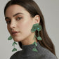 Madeline Love Mint Bold Cutout Floral Drop Statement Earrings