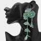 Madeline Love Mint Bold Cutout Floral Drop Statement Earrings - desc