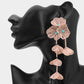 Madeline Love Pink Bold Cutout Floral Drop Statement Earrings