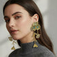 Madeline Love Brown, Light Bold Cutout Floral Drop Statement Earrings