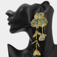 Madeline Love Brown, Light Bold Cutout Floral Drop Statement Earrings - desc