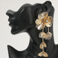 Madeline Love Gold Bold Cutout Floral Drop Statement Earrings - desc