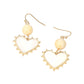 Madeline Love Ivory Bead Mother of Pearl Heart Charm Link Drop Earrings - desc