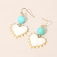 Madeline Love Turquoise Bead Mother of Pearl Heart Charm Link Drop Earrings