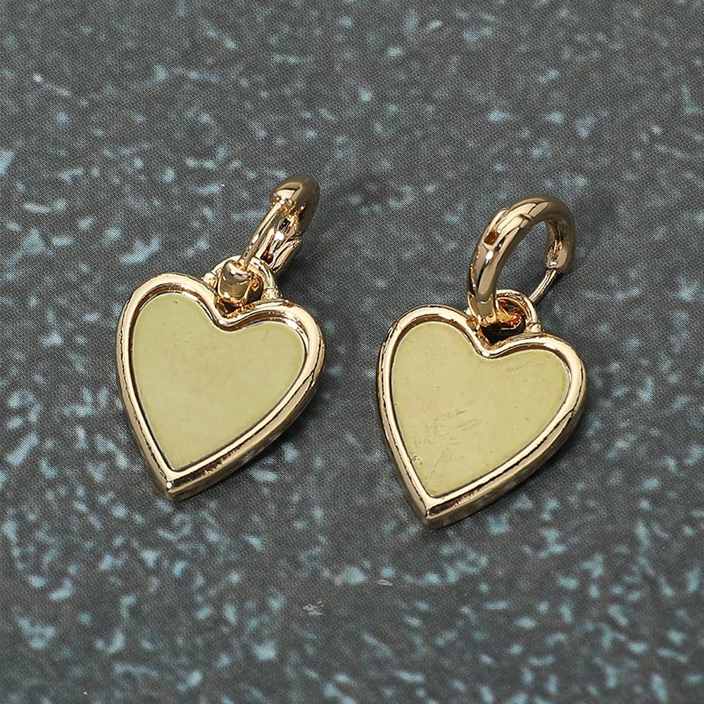 Madeline Love Gold Heart Charm Drop Huggie Earrings