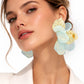 Madeline Love Gold, Light, Mint Oversized Sculpted Floral Petal Earrings