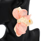 Madeline Love Gold, Peach Oversized Sculpted Floral Petal Earrings - desc