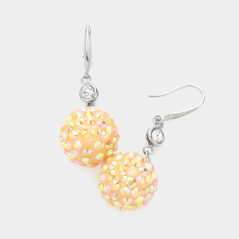 Madeline Love Orange Shamballa Ball Dangle Earrings