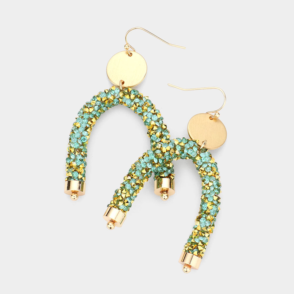 Madeline Love Mint Stone Cluster Arch Dangle Earrings