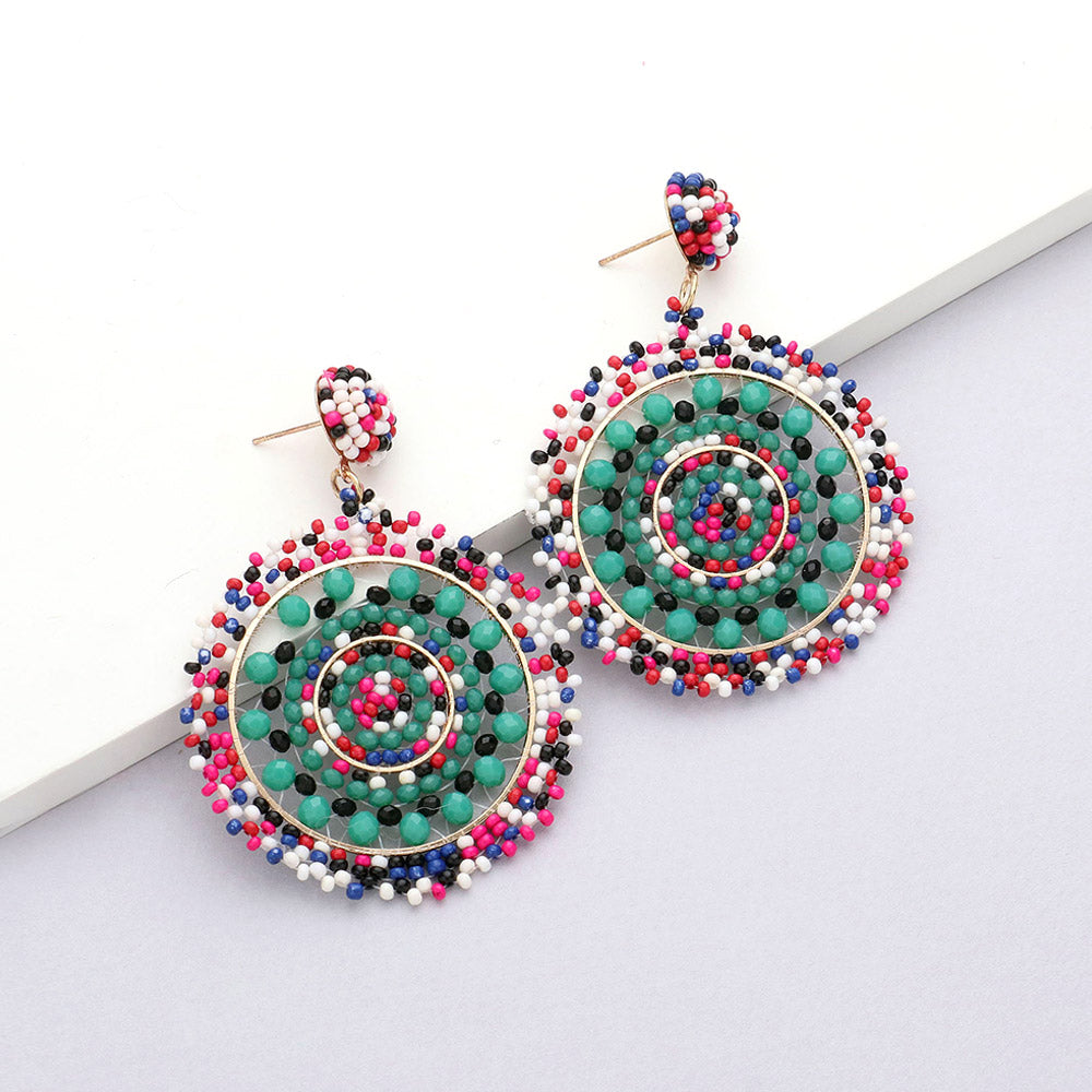 Madeline Love Multi Beaded Round Dangle Earrings