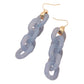 Madeline Love Blue, Gold Bold Resin Chain Link Drop Earrings - desc