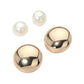 Madeline Love Gold 2Pairs - Polished Dome Pearl Dome Stud Earring Set - Earrings - desc