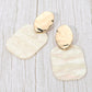 Madeline Love White Bold Glitter Resin Geometric Plate Drop Statement Earrings