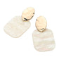 Madeline Love White Bold Glitter Resin Geometric Plate Drop Statement Earrings - desc