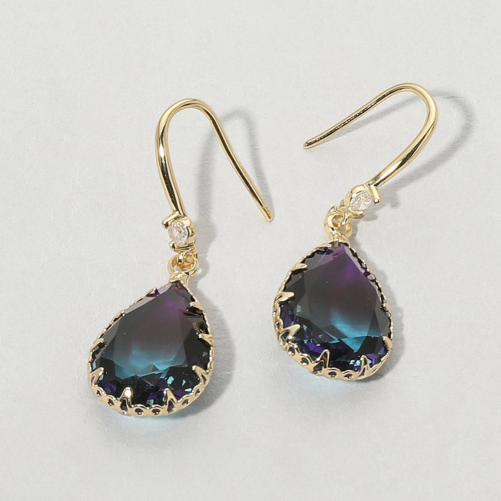 Madeline Love Blue, Dark, Purple Teardrop Stone Drop Earrings