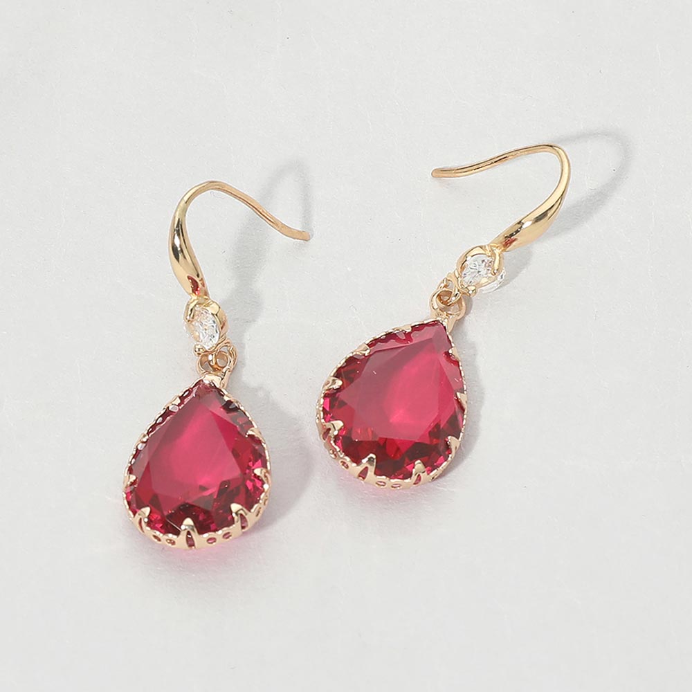 Madeline Love Fuchsia Teardrop Stone Drop Earrings