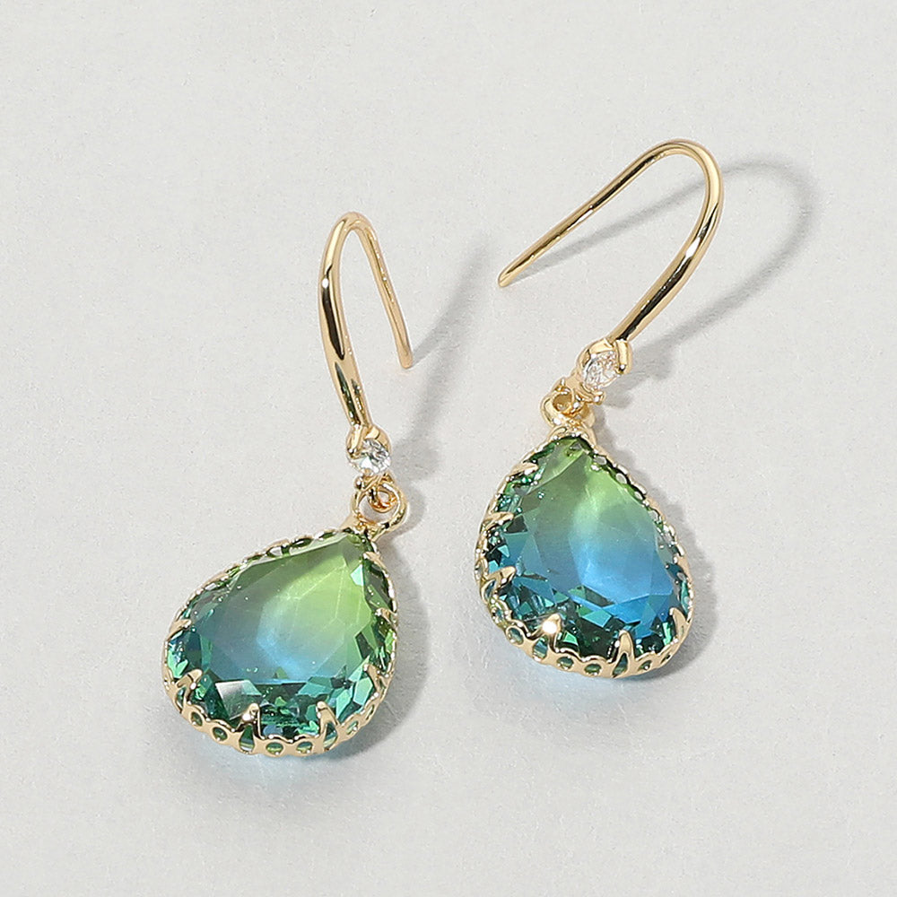 Madeline Love Blue, Green Teardrop Stone Drop Earrings
