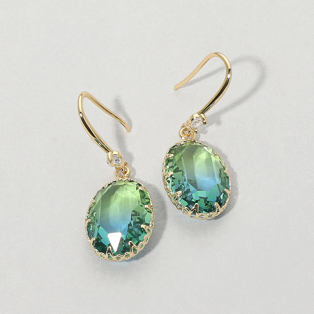 Madeline Love Blue, Green Oval Stone Drop Earrings