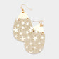 Madeline Love Gold Bling Glitter Star Pattern Accented Teardrop Earrings
