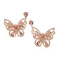 Madeline Love Gold, Peach Crystal Butterfly Drop Dangle Statement Earrings - desc