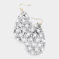 Madeline Love Silver Bling Glitter Star Pattern Accented Teardrop Earrings