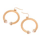 Madeline Love Matte gold Pearl Tip Twisted Hoop Drop Dangle Earrings - desc