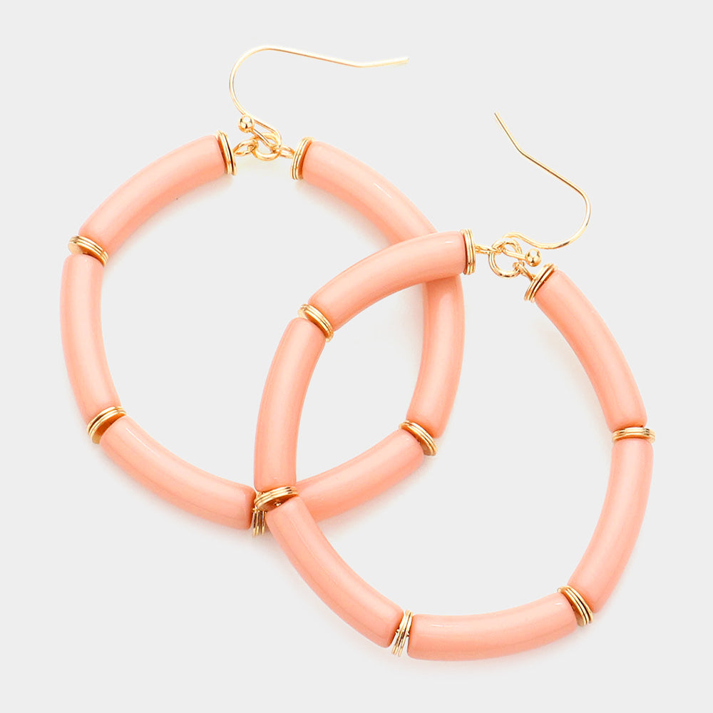 Madeline Love Dust Pink Resin Open Circle Dangle Earrings