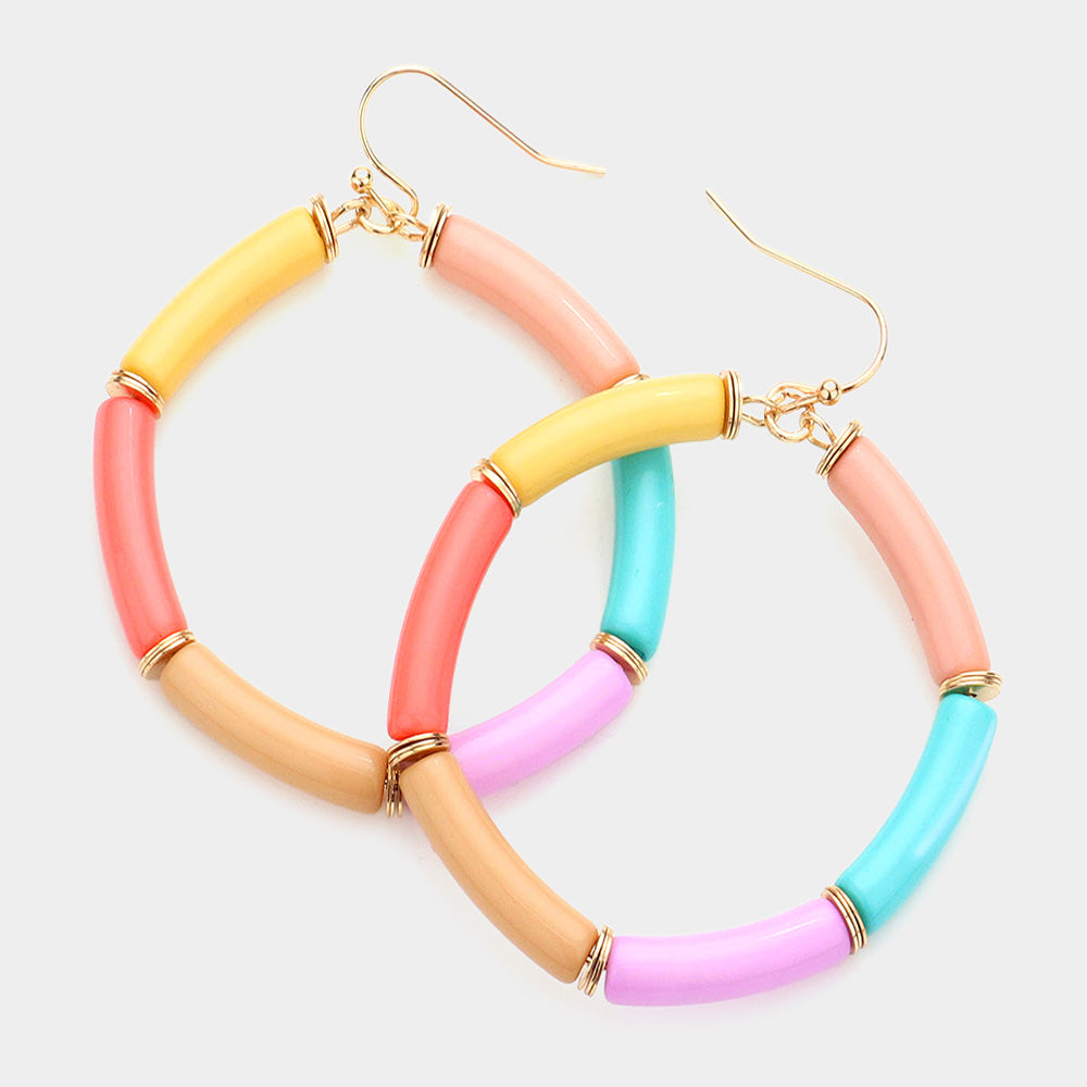 Madeline Love Multi Resin Open Circle Dangle Earrings
