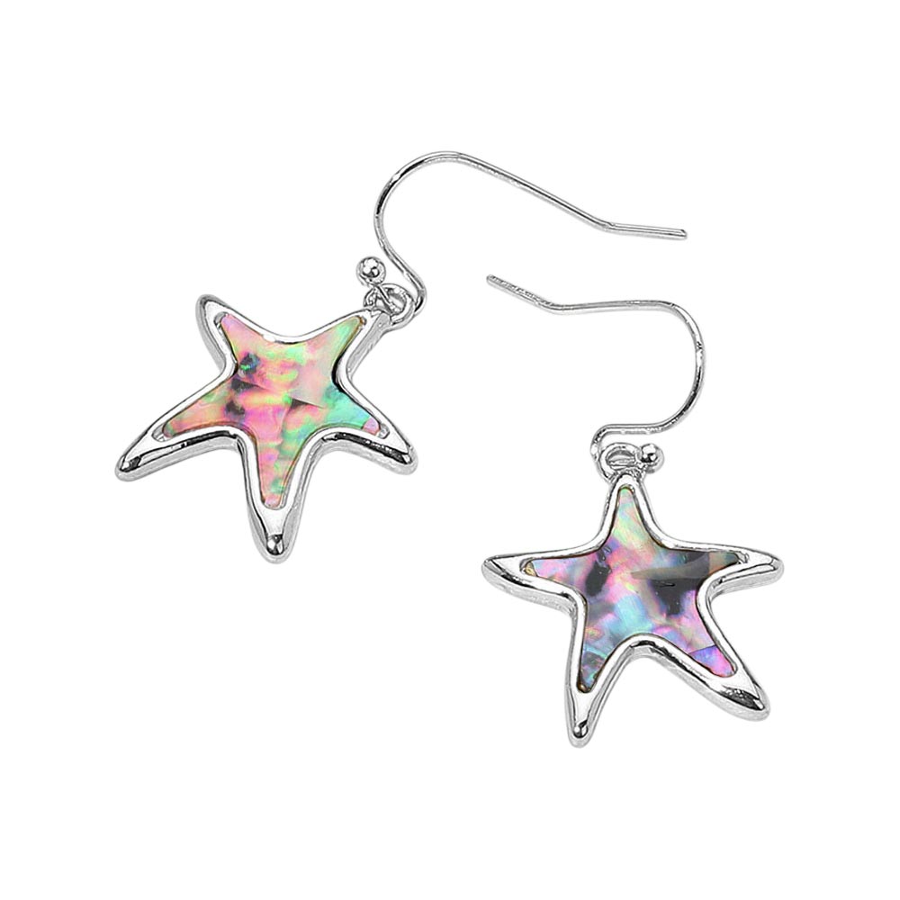Madeline Love Abalone Abalone Starfish Dangle Earrings - desc